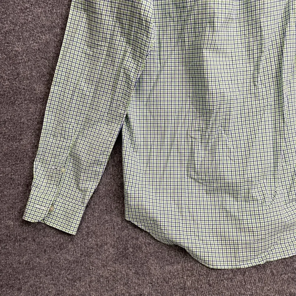 Polo Ralph Lauren Micro Check Shirt Mens Sz M Green Button Down Long Sleeve Pony
